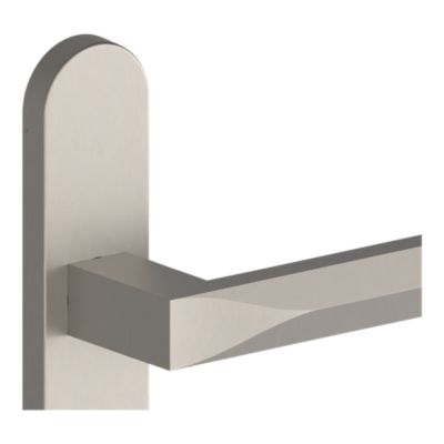 Poignées sur plaque hexagonal aluminium et acier effet chromé satiné entraxe 195 mm GoodHome Soaz