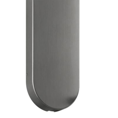 Poignées sur plaque hexagonale aluminium et acier effet titane entraxe 195 mm GoodHome Soaz