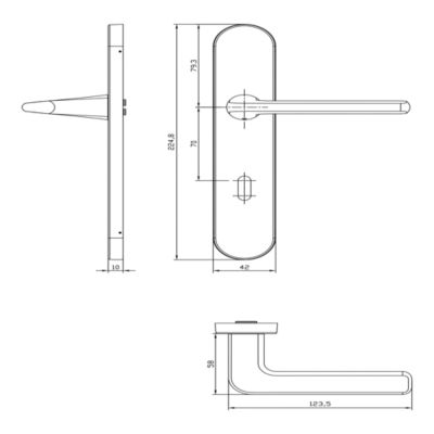 Poignées sur plaque ronde à serrure aluminium et acier effet titane mat entraxe 195 mm GoodHome Arzh