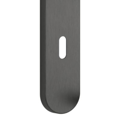 Poignées sur plaque ronde à serrure aluminium et acier effet titane mat entraxe 195 mm GoodHome Arzh