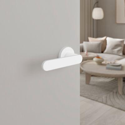 Poignées sur rosace à visser en aluminium blanc mat GoodHome Minzh