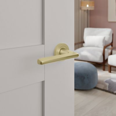 Poignées sur rosace à visser en aluminium effet doré GoodHome Arzh