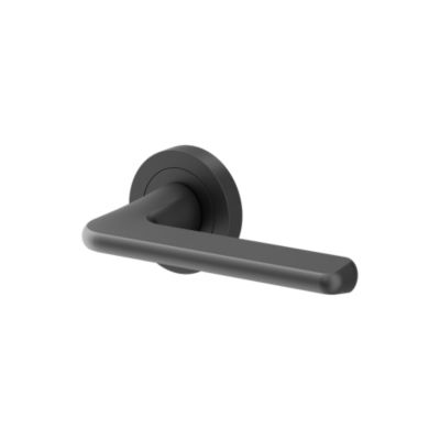 Poignées sur rosace à visser en aluminium effet titane GoodHome Arzh