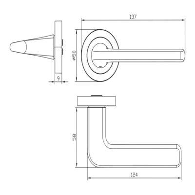 Poignées sur rosace à visser en aluminium effet titane GoodHome Arzh