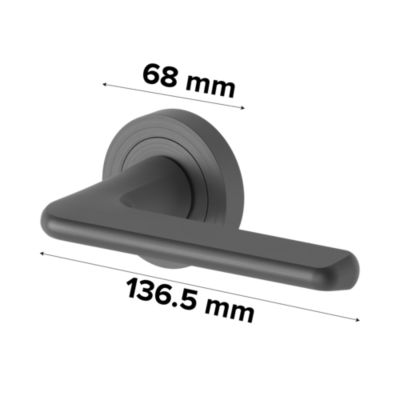 Poignées sur rosace à visser en aluminium effet titane GoodHome Arzh