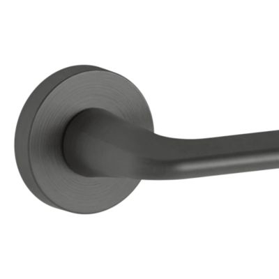 Poignées sur rosace à visser en aluminium effet titane GoodHome Arzh