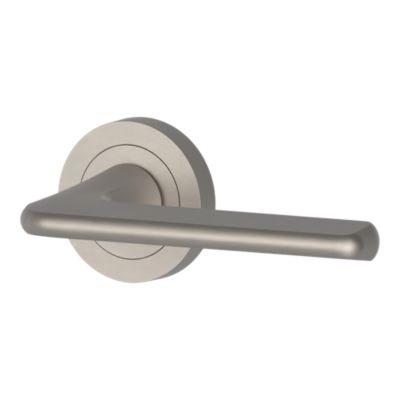 Poignées sur rosace à visser ronde en aluminium effet chromé satiné GoodHome Arzh