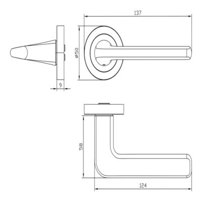 Poignées sur rosace à visser ronde en aluminium effet chromé satiné GoodHome Arzh