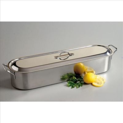 Poissonnière en inox avec grille 50 cm