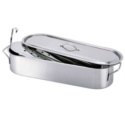 Poissonnière en inox avec grille 50cm