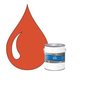POK BOIS : Peinture de Finition Semi-Brillante Boiseries Extérieures - 1L - RAL 3022 - Rouge Saumon - Clic & Pok