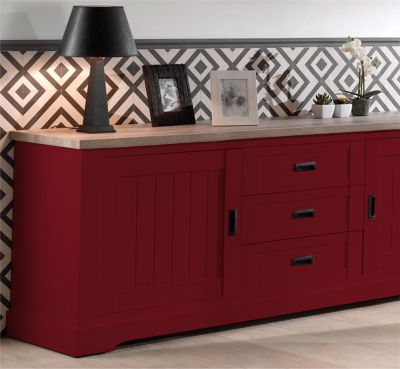 POK MIX : Peinture Meuble Satinée Multi-supports Intérieur - 1L - RAL 3004 - Rouge Pourpre - Clic & Pok