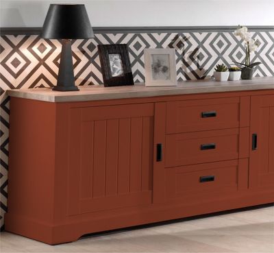 POK MIX : Peinture Meuble Satinée Multi-supports Intérieur - 1L - RAL 8004 - Brun Cuivré - Clic & Pok
