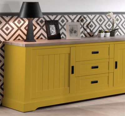 POK MIX : Peinture Meuble Satinée Multi-supports Intérieur - 3L - RAL 1004 - Jaune Or - Clic & Pok
