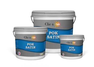 POK SATIN : Peinture Murs Intérieurs Satinée - Beige Rosé 50m² - 5L - Clic & Pok