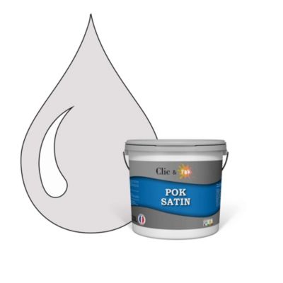 POK SATIN : Peinture Murs Intérieurs Satinée - Lait de Rose 25m² - 2,5L - Clic & Pok