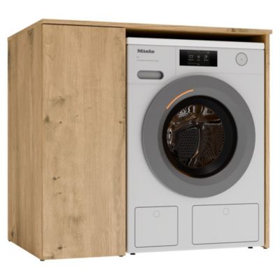 POLA NP 1D - Meuble sous lave-linge - 1 porte, 3 étagères - 95 x 88,5 x 64 cm - CHÊNE ARTISAN