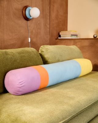 Polochon traversin multicolore Joa en coton l.120 x Ø18 cm