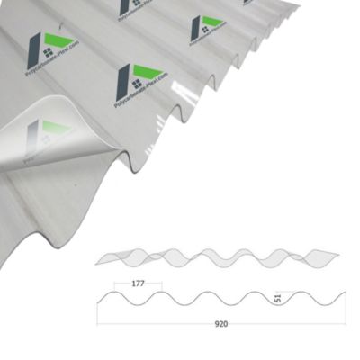 Polycarbonate Ondulé Grandes Ondes 1580x920mm