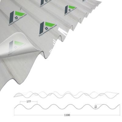 Polycarbonate Ondulé Grandes Ondes 2000x1100mm
