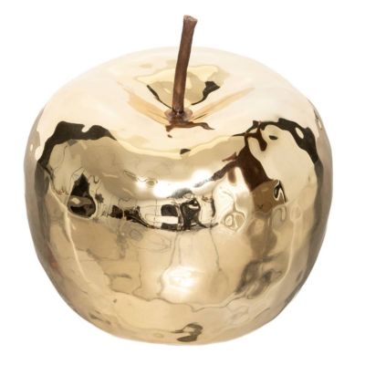Pomme déco - céramique - doré - D12 cm - Atmosphera