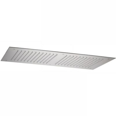 Pomme de douche haute à encastrer rectangulaire inox 78x38cm sorties d'eau en silicone anti-calcaire SANINDUSA King chromé