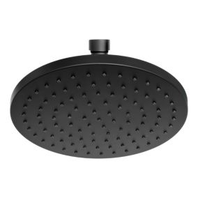 Toboli Kit de douche noir Pommeau Ø11cm, Tuyau de 150cm, Barre de 60cm