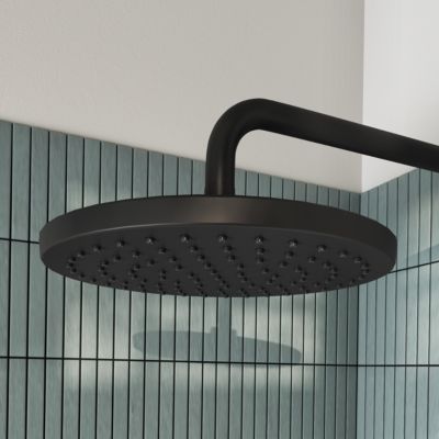 Pommeau de douche 1 jet rond, noir, GoodHome Cavally