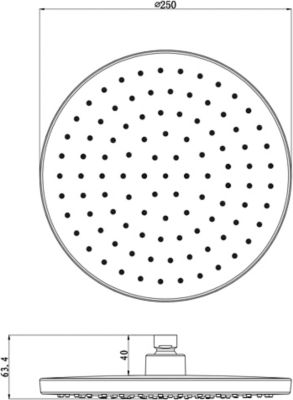 Pommeau de douche 1 jet rond, noir, GoodHome Cavally