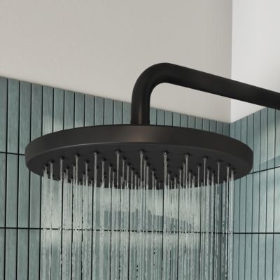Pommeau de douche 1 jet rond, noir, GoodHome Cavally