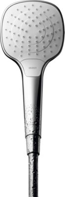 Pommeau de douche 3 jets vario EcoSmart coloris blanc et chromé, Hansgrohe MySelect E