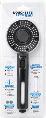 Pommeau de douche 5 jets bleu en PVC Venteo Power Jet