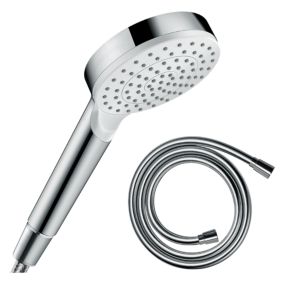 Pommeau de douche HANSGROHE Croma 100 EcoSmart chromé + flexible de douche 1,60 m HANSGROHE Isiflex chromé