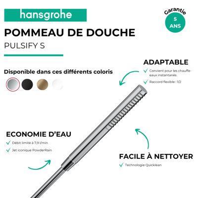 Pommeau de douche HANSGROHE Pulsify S 100 EcoSmart chromé