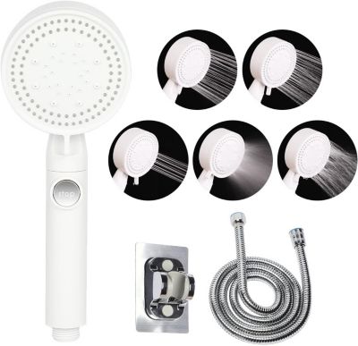 Pommeau de Douche à Haute Pression économie deau Douchette Douche Salle de Bain Réglable à 5Modes Pommeau de Douche Anti Calcaire