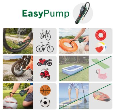 Pompe à air comprimé sans-fil EasyPump Bosch avec batterie 3,6V intégrée
