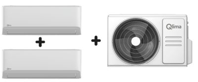 Pompe à chaleur air/air multisplit Qlima SCM52 unité extérieure + 2 unités intérieures prête à poser