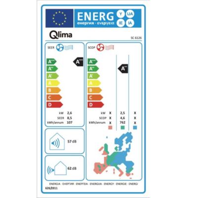 Pompe à chaleur air/air multisplit SC6126 Qlima 4920W - Unité extérieure prêt à poser