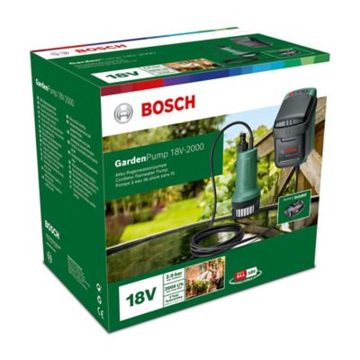 Pompe à eau de pluie sans fil 18V 2,5Ah Li-Ion 2000 l/h GardenPump 18 Bosch  ❘ Bricoman