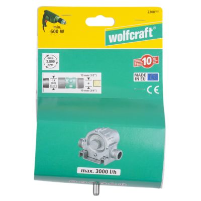 Pompe alimentée par perceuse 3000l/h Wolfcraft