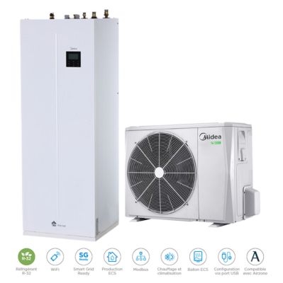 Pompe à chaleur Air / Eau Ensemble M-THERI A 6 XL 6.2kW / ECS 240L - MIDEA - MIDMTHERIA6240