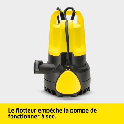 Pompe d'Evacuation pour Eaux Chargées, Débit 9500 l/h, Profondeur Max. 7 m