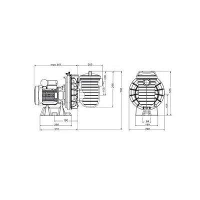Pompe de filtration - 1,5 cv tri moteur ie3 - 23 m3/h Pentair P-STRHD-153E3 la sta-rite hd