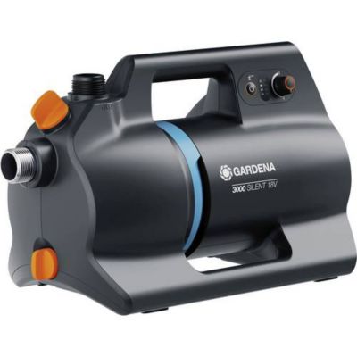 Pompe de jardin sans fil 18 V 3000 Silent - débit 3000 l/h, hauteur refoulement 30 m, IPX4.