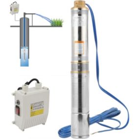 Pompe de Puits Profond 1100W Inox, Débit 4000 l/h, Pression 8,1 bar