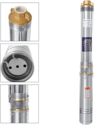 Pompe de Puits Profonds 370W 4000Lh Acier Inox Refoulement 34m