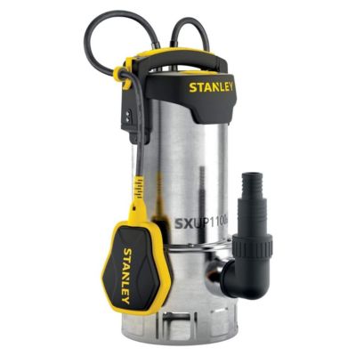 Pompe immergée Eaux Usées 1100W - Pompe Vide Cave Flotteur Intégré Débit max 16500 l/h Elévation 10.5m STANLEY