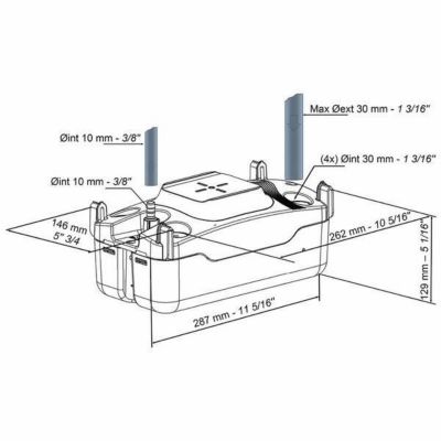 Pompe relevage condensat - SAUERMANN INDUS. - SI-83 - Contact d'alarme NO 5A - Protection thermique - IP44