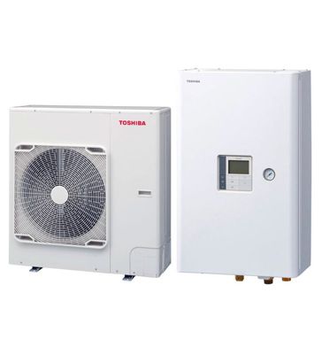 Pompes a chaleur bibloc air eau monophasé et module hydraulique Toshiba Estia 11kW Wifi
