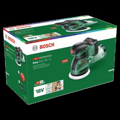 Ponceuse excentrique sans fil BOSCH - EasyOrbit 18V10 - 125mm - 1 batterie 2,0 Ah + chargeur